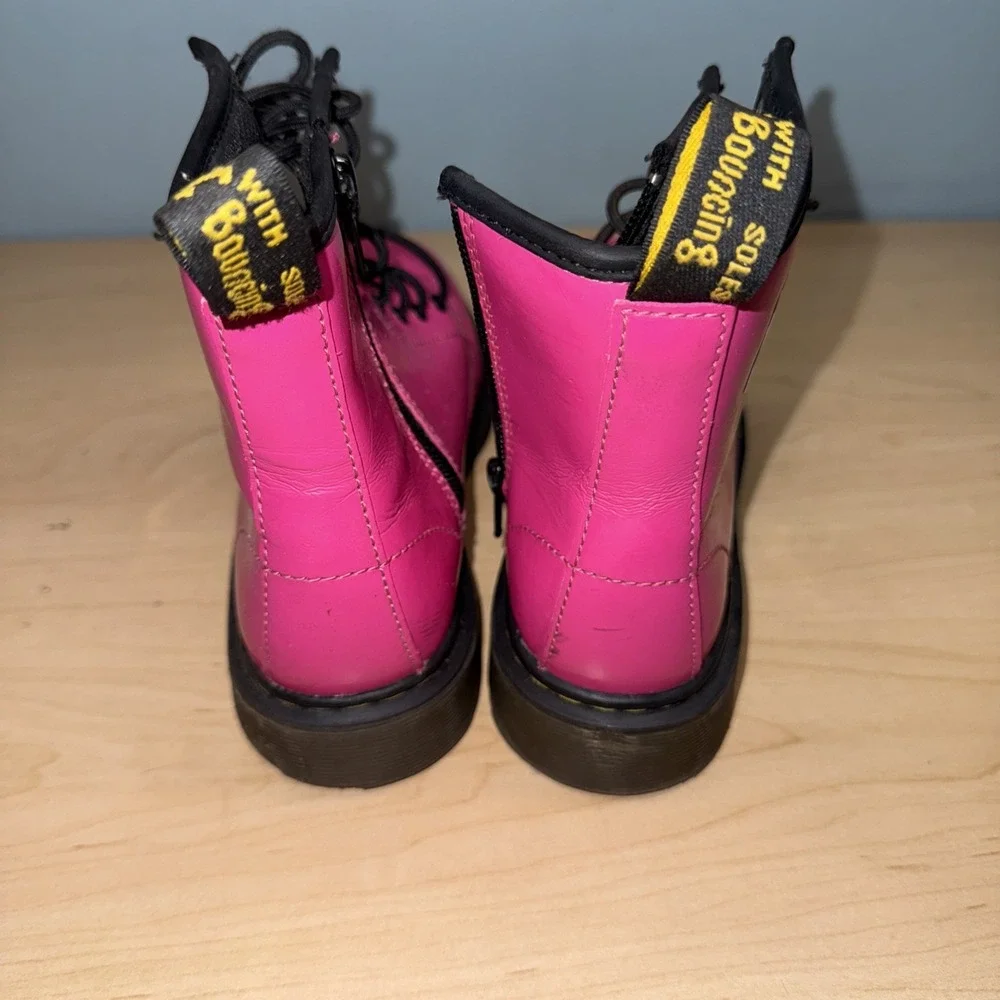Dr Doc Martens Little Girls Hot Pink Boots Size 2Y